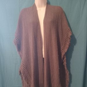 Grey knit poncho shrug